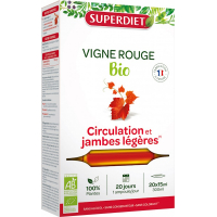 Vigne rouge bio 20 ampoules Super Diet - Complément alimentaire Circulation Aromatic provence