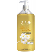 Shampooing douche Fleurs Blanches 500ml - Cébio shampoing bio Ecocert Aromatic provence