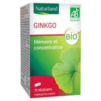 Ginkgo Biloba bio 75 Gélules Végécaps - Naturland flavonoïdes Aromatic provence