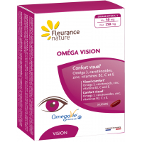 Oméga Vision 30 capsules - Fleurance Nature lutéine lycopène béta carotène oméga 3 Aromatic provence