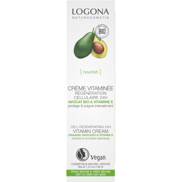 Crème vitaminée régénération cellulaire avocat bio 30ml - Logona