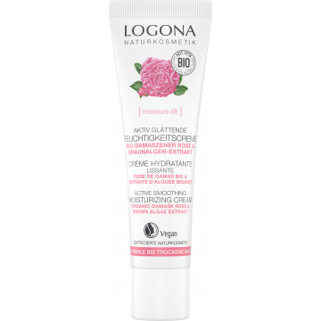 Crème jour hydratante et lissante rose de Damas bio et Kalpariane 30ml - Logona