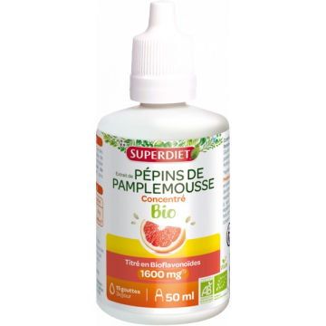 Extrait de Pépins de Pamplemousse Bio 1600 mg 50ml - Super Diet