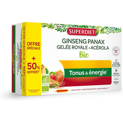 Ginseng Gelée Royale Acerola 20ampoules Super Diet +50% Gratuit - Super Diet