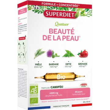 Quatuor Bbeauté de la peau bio 20 ampoules de 10ml - Super Diet