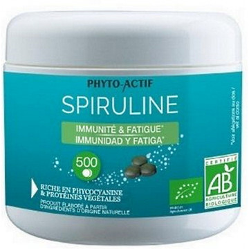 Spiruline bio 100 pour cent naturelle Immunité Fatigue 500 comprimés - Phyto-actif