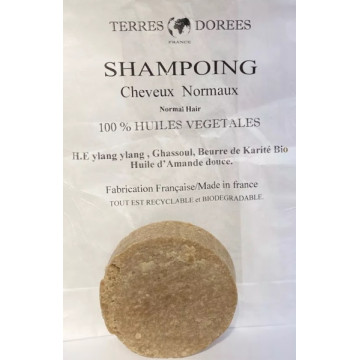 Shampoing solide Cheveux normaux 100 pour cent végétal 60 gr - Terres dorées