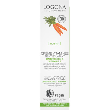 Crème vitaminée embellisseur teint carotte bio 30ml - Logona