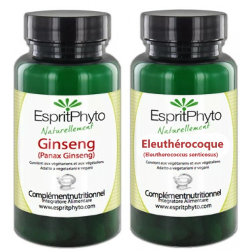Duo Ginseng Eleuthérocoque 2x90 gélules - Espritphyto