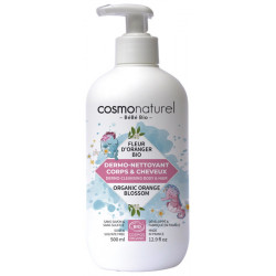 Dermo nettoyant bébé cheveux et corps Fleur d'Oranger 500ml Bébé Bio Cosmo Naturel