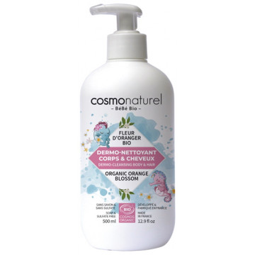 Dermo nettoyant bébé cheveux et corps Fleur d'Oranger 500ml Bébé Bio Cosmo Naturel