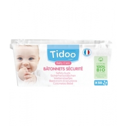 50 Bâtonnets sécurité Coton bio TidooCare - Tidoo