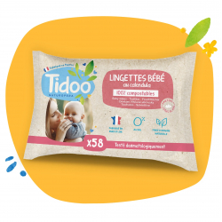 58 Lingettes compostables au Calendula Naturellement Parfumées - Tidoo