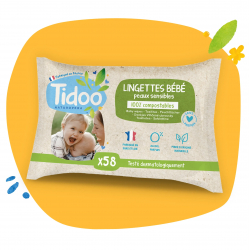 58 Lingettes compostables au Calendula Sans Parfum - Tidoo