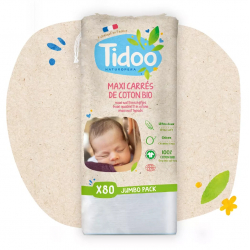 80 Maxi Carrés de Coton Bio TidooCare - Tidoo