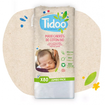 Maxi carrés de coton Bio change bébé – Peaudouce France