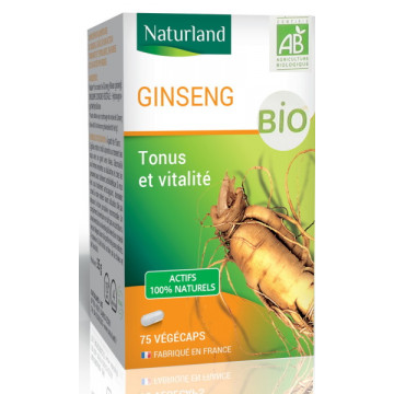 Ginseng Panax Bio 75 gélules végétales - Naturland