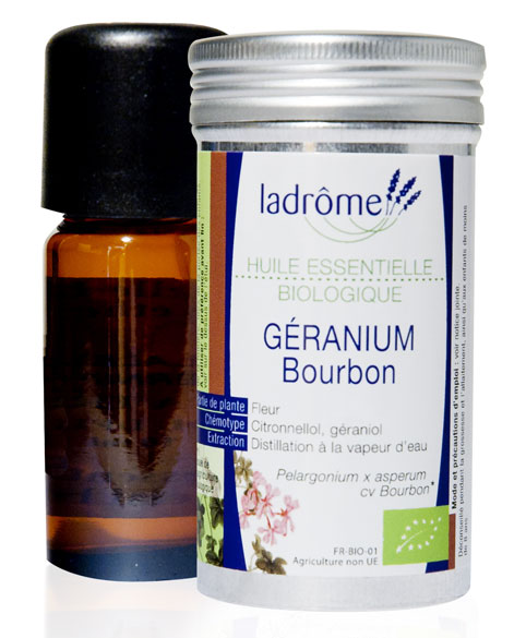 Huile essentielle bio géranium bourbon Ladrôme